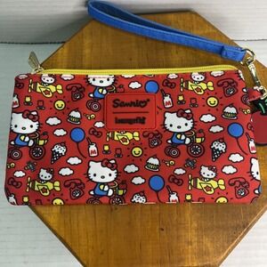 Sanrio Hello Kitty 50th Anniversary Nylon Zipper Pouch Wristlet by‎ Loungefly